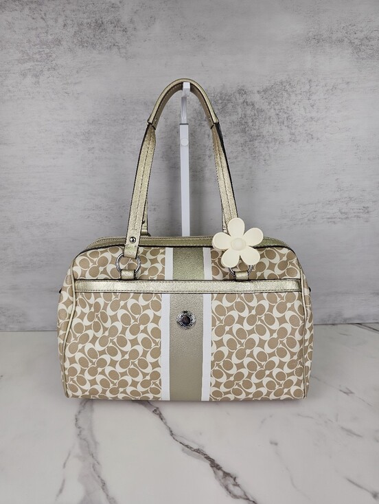 Coach Handbags - Coach Chelsea Heritage Stripe Satchel